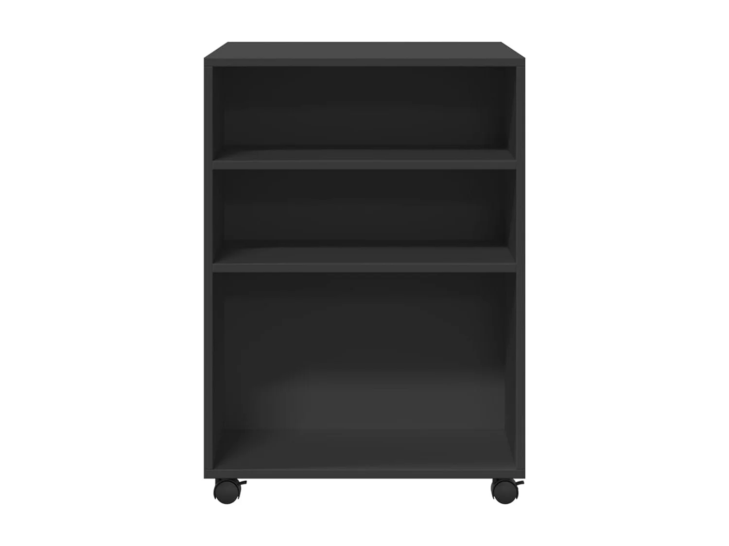 Beistelltisch mit Rollen, schwarz, 55 x 60 x 78 cm, Holzwerkstoff