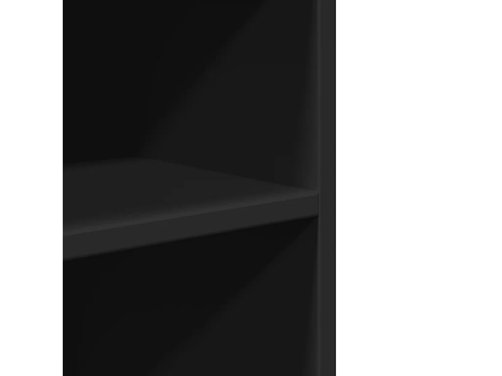 Beistelltisch mit Rollen, schwarz, 55 x 60 x 78 cm, Holzwerkstoff