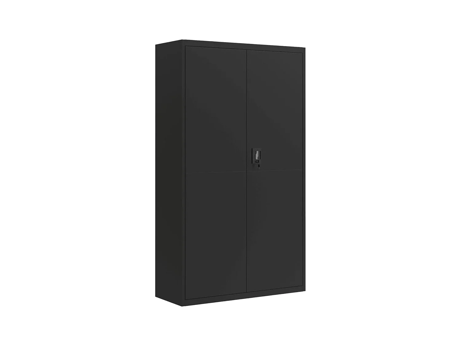 Schwarzer Aktenschrank 105x40x180 cm aus Stahl