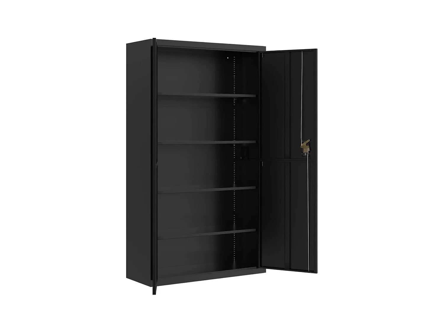 Schwarzer Aktenschrank 105x40x180 cm aus Stahl