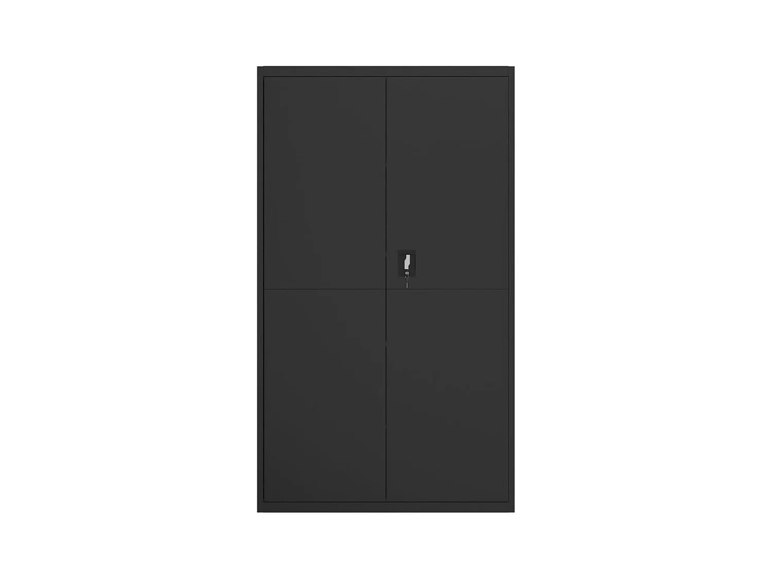 Schwarzer Aktenschrank 105x40x180 cm aus Stahl