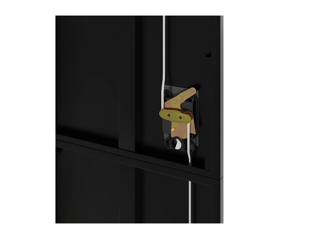 Schwarzer Aktenschrank 105x40x180 cm aus Stahl