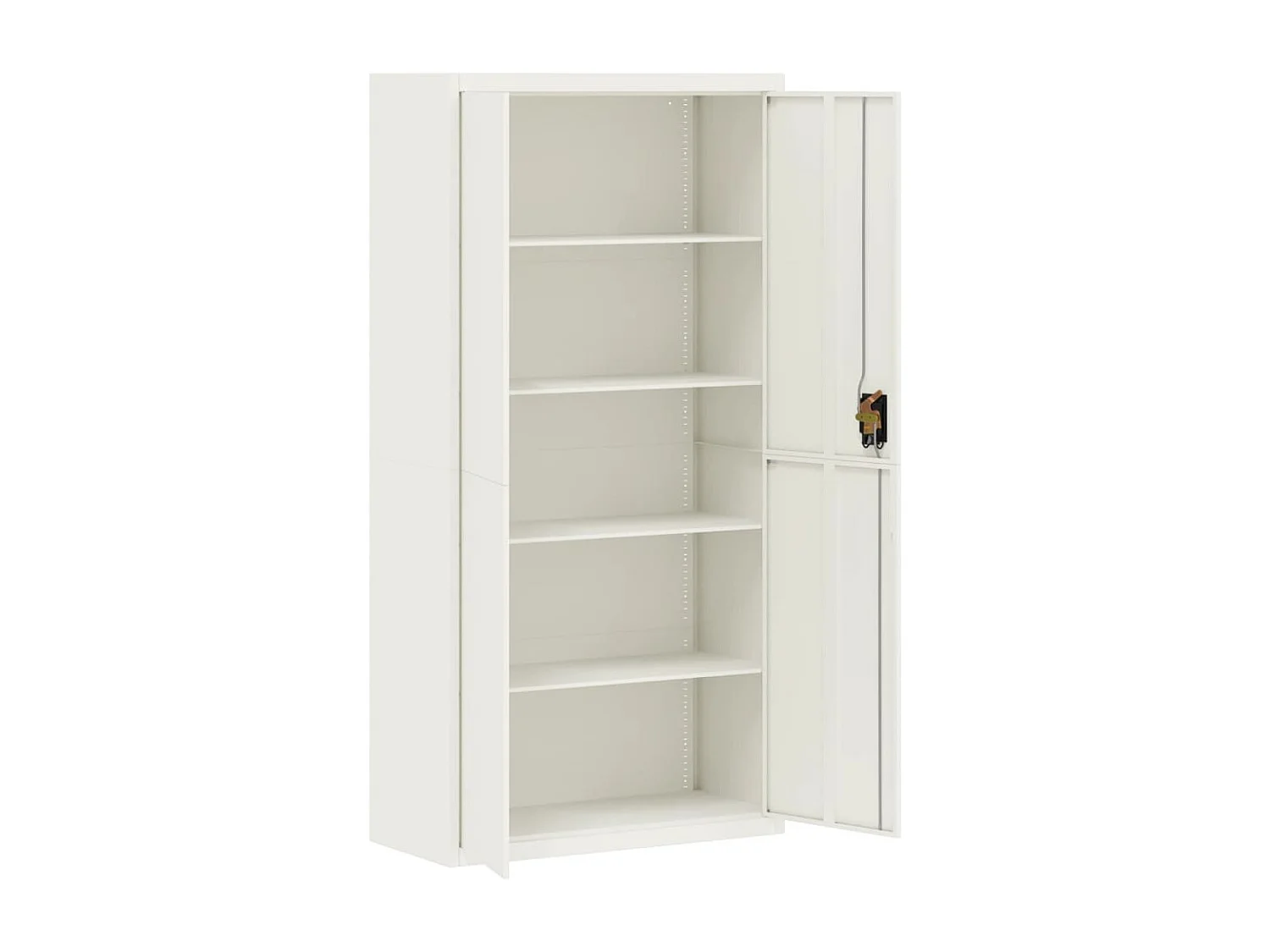 Weißer Aktenschrank 90x40x180 cm aus Stahl