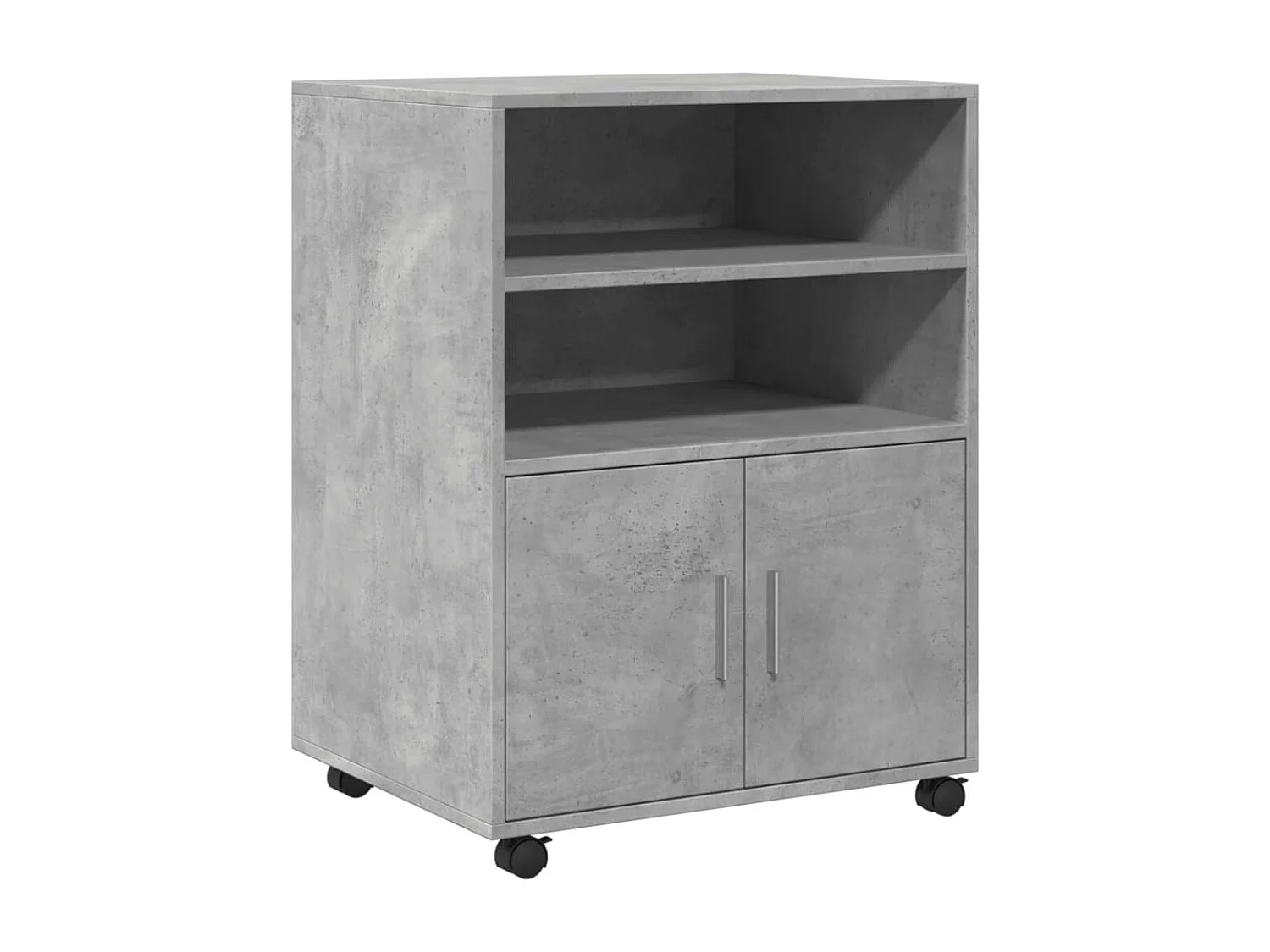 Mobile con rotelle grigio cemento 60x48x81 cm in derivati del legno