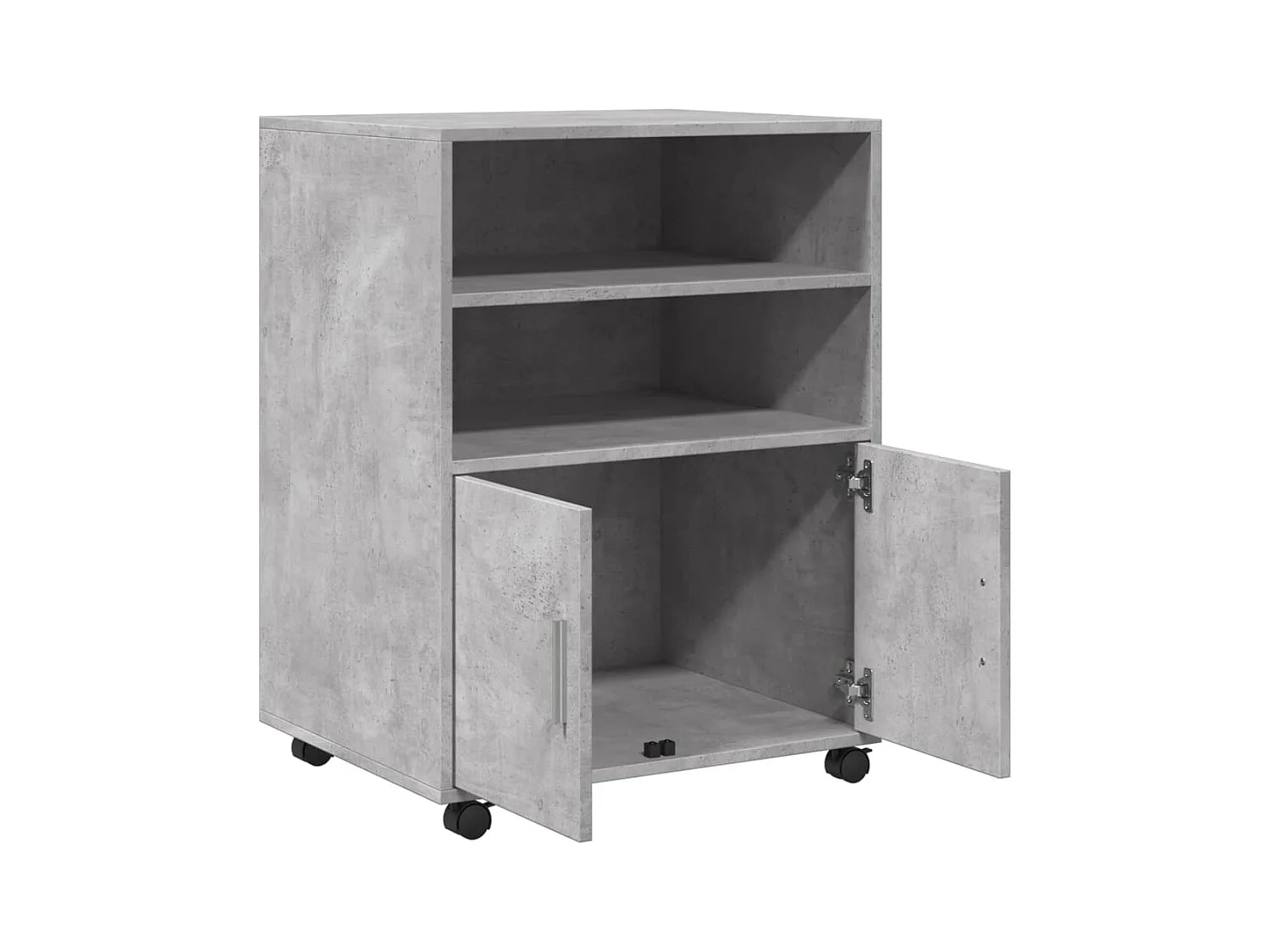 Armoire à roulettes gris béton 60x48x81 cm bois d'ingénierie
