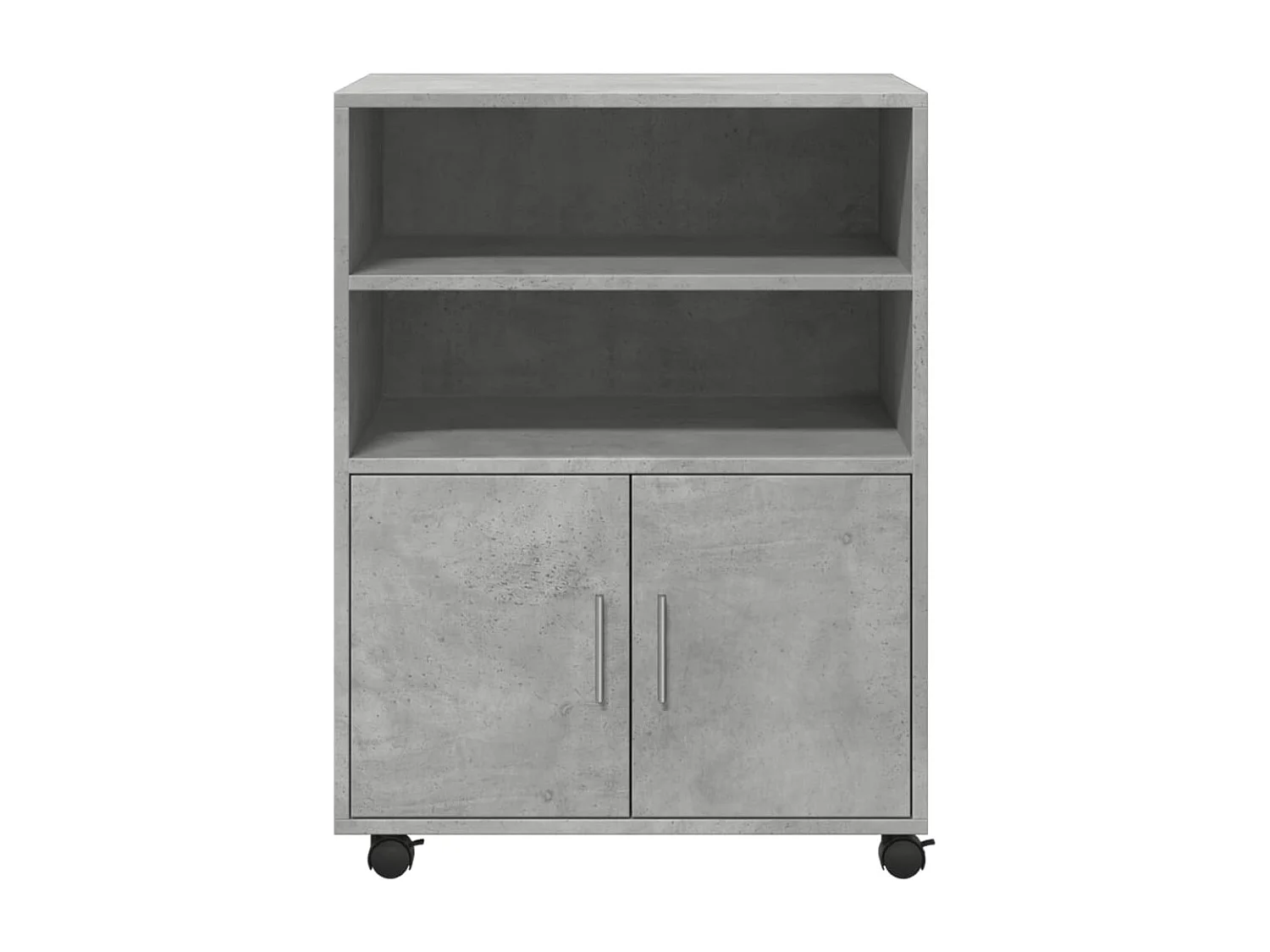 Armoire à roulettes gris béton 60x48x81 cm bois d'ingénierie