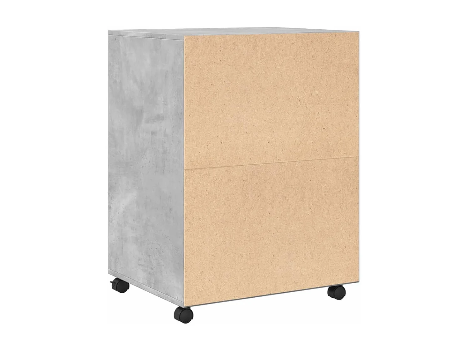 Armoire à roulettes gris béton 60x48x81 cm bois d'ingénierie