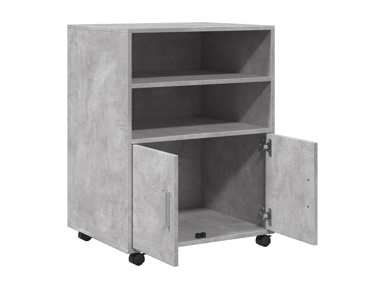Armoire à roulettes gris béton 60x48x81 cm bois d'ingénierie