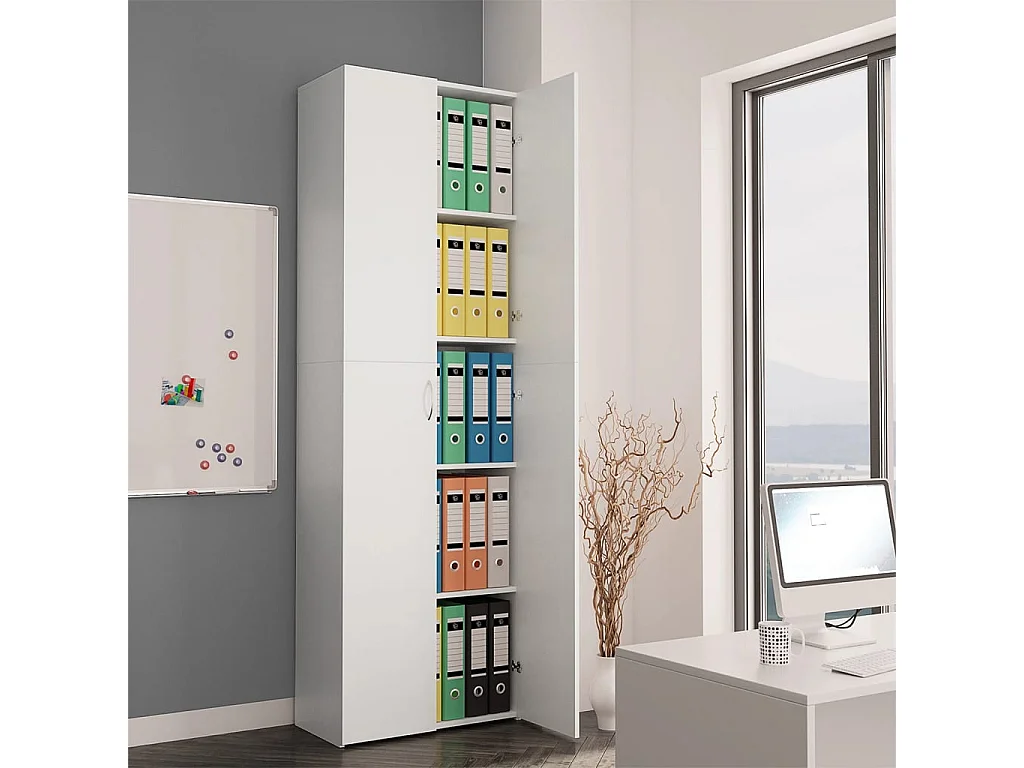 Armadio da ufficio Bianco 60 x 32 x 190 cm MDF