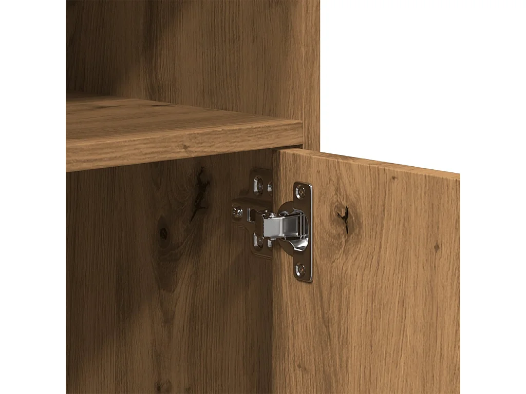 Armario con ruedas artesanal roble 60x48x81 cm madera contrachapada