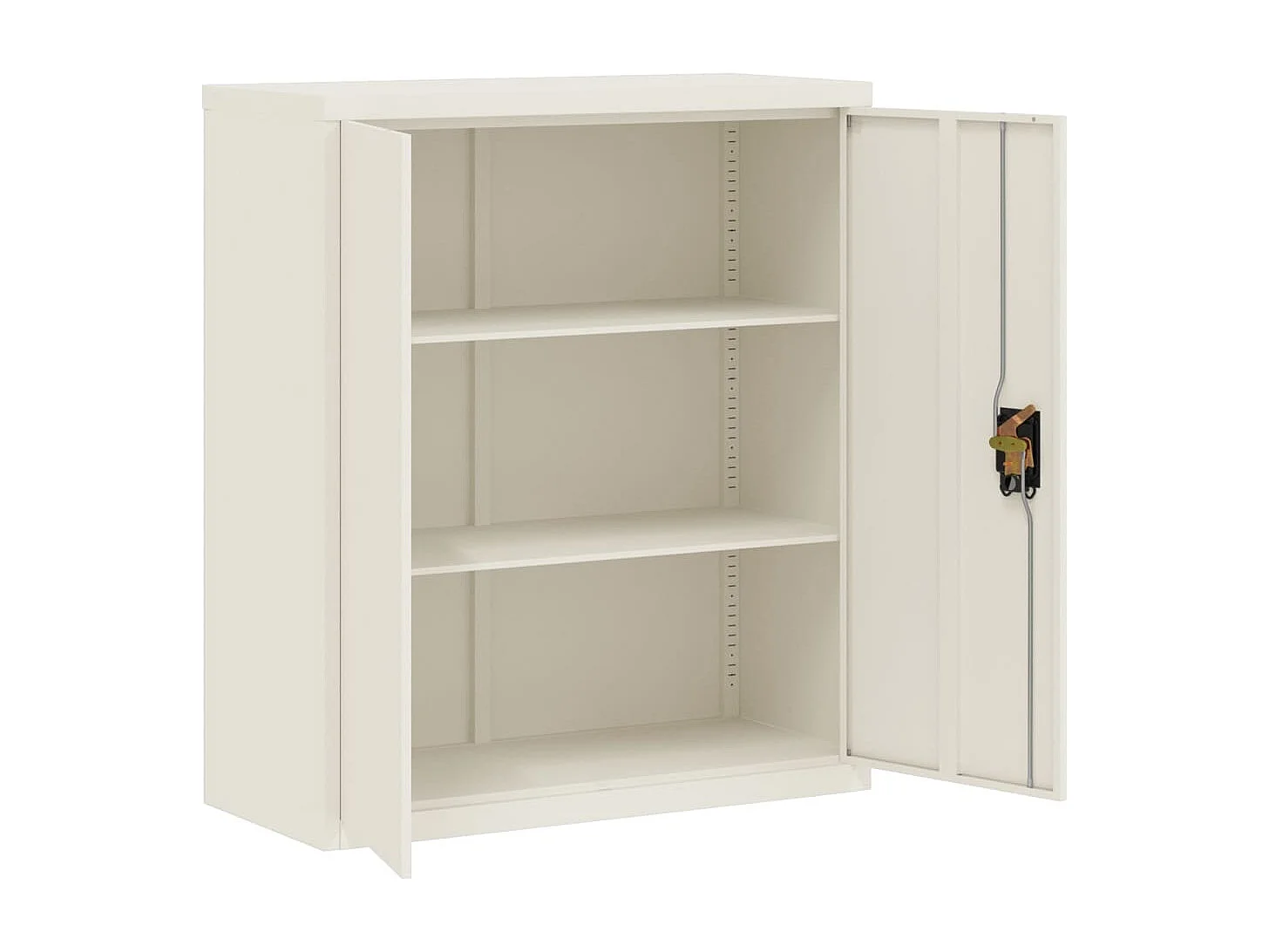 Weißer Aktenschrank 90x40x105 cm aus Stahl