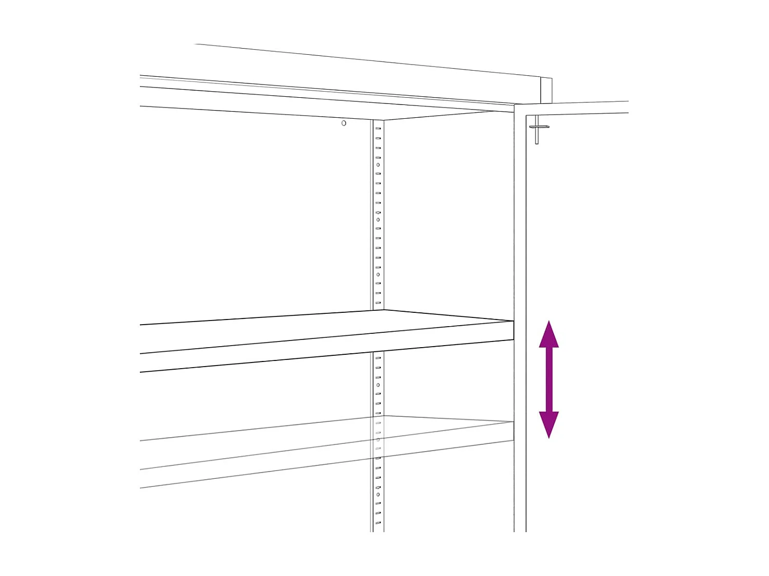 Weißer Aktenschrank 90x40x105 cm aus Stahl