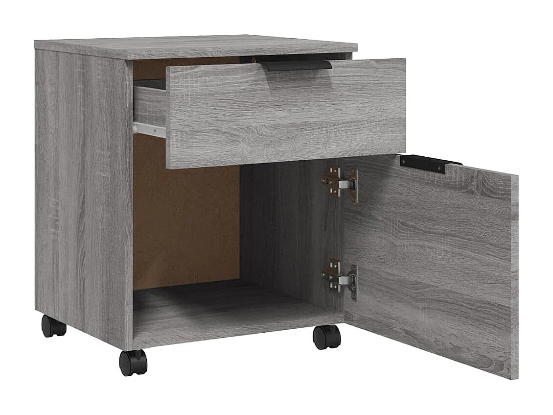 Classeur mobile avec roues Sonoma gris 45x38x54 cm Bois