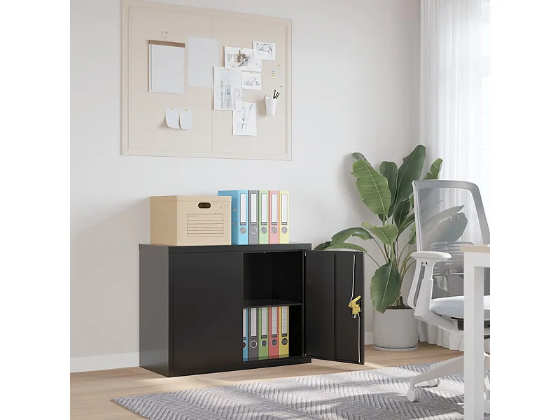Zwarte dossierkast 90x40x70 cm staal
