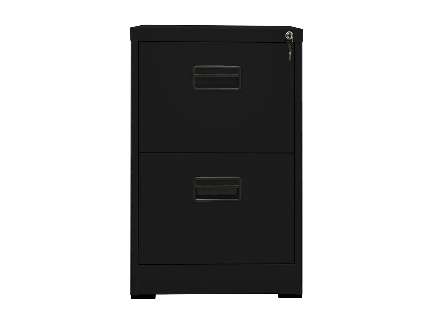 Schwarzer Aktenschrank 46x62x72,5 cm Stahl