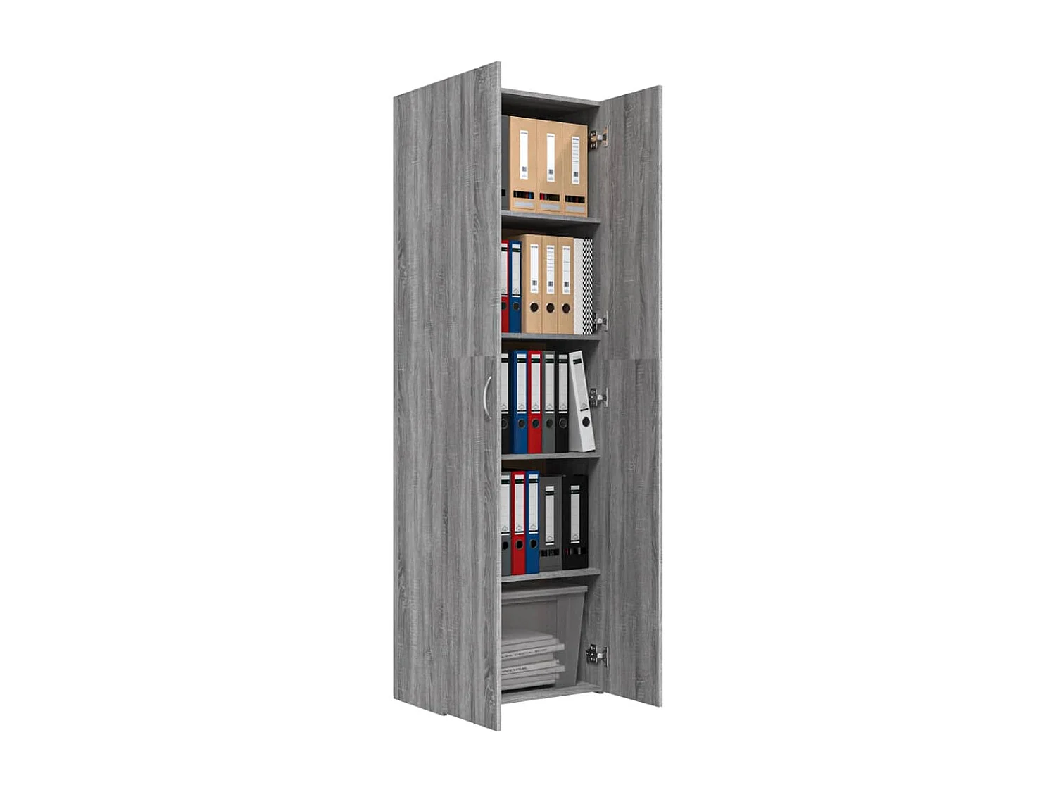 Armoire de bureau Sonoma gris 60x32x190 cm Bois d'ingénierie