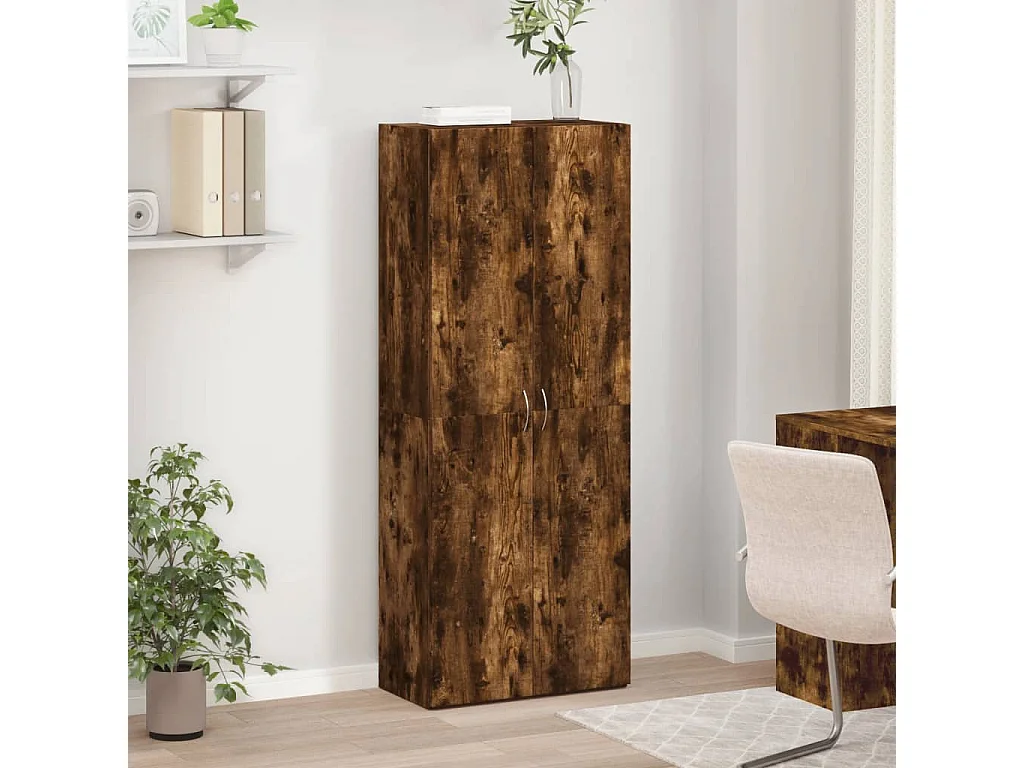 Archivador roble ahumado 60x32x153 cm madera contrachapada