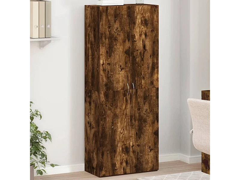 Gerookt eiken archiefkast 60x32x153 cm samengesteld hout