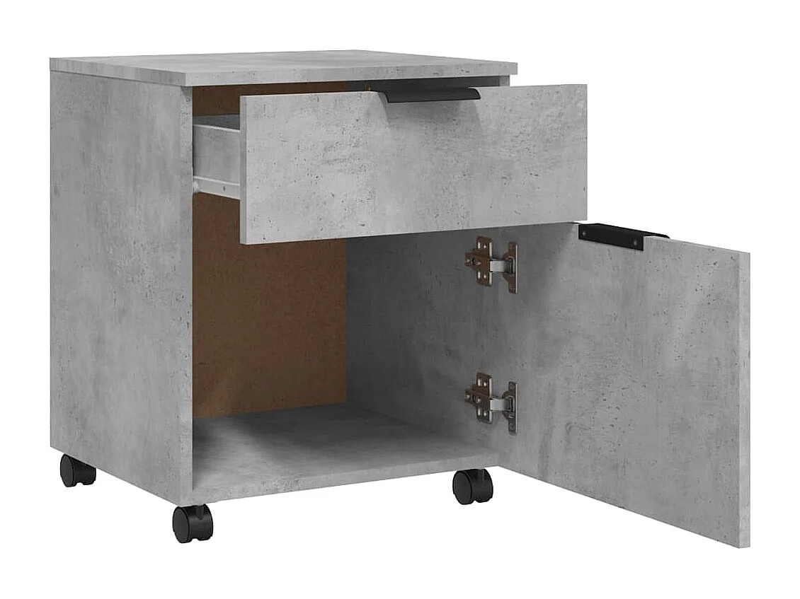 Classeur mobile avec roues Gris béton 45x38x54 cm