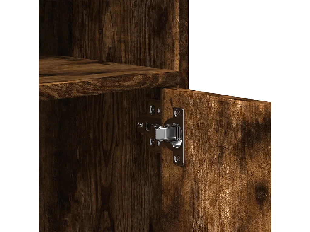 Armadio su ruote rovere affumicato 60x48x81 cm multistrato