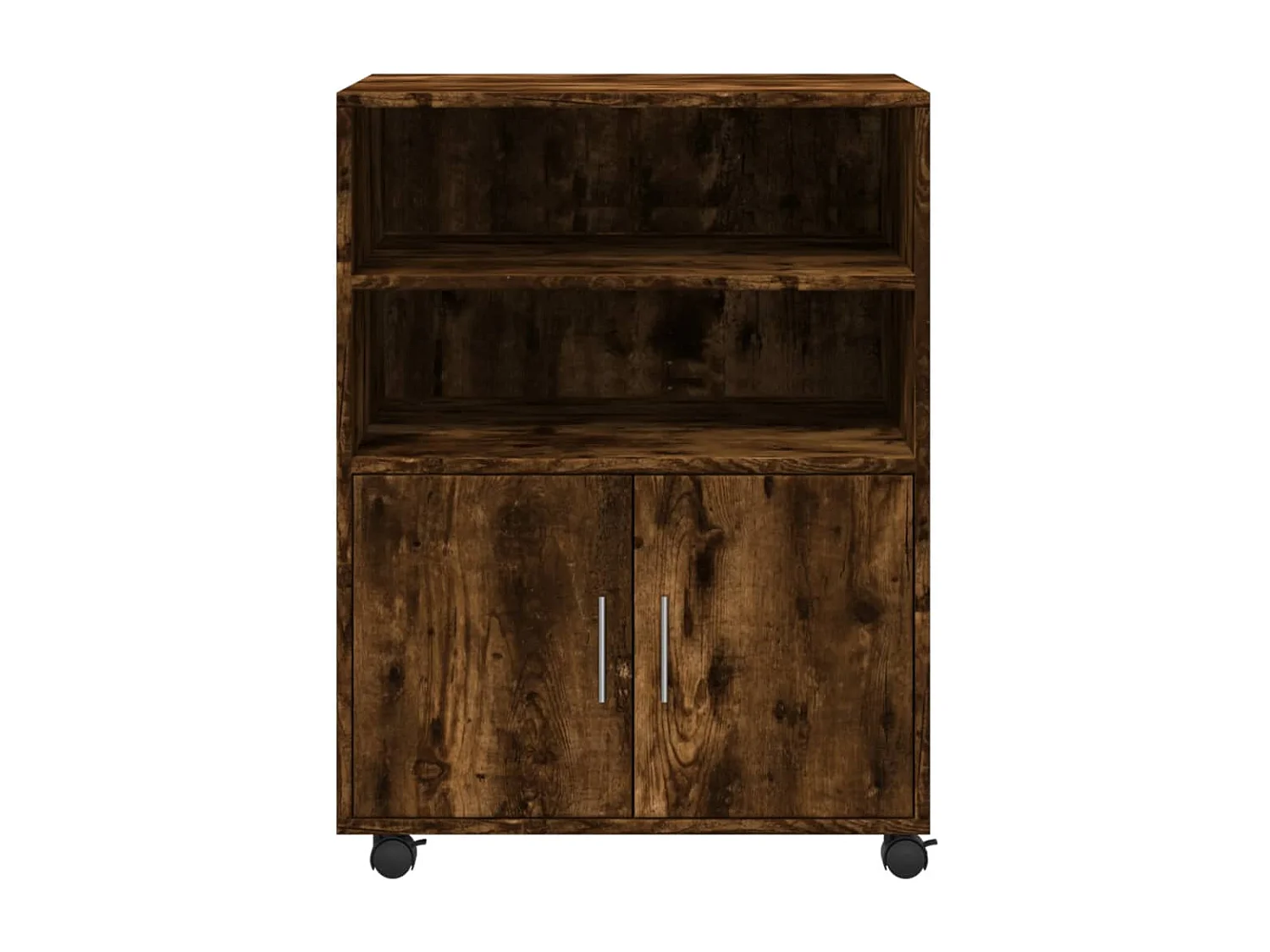 Armoire à roulettes chêne fumé 60x48x81 cm bois d'ingénierie