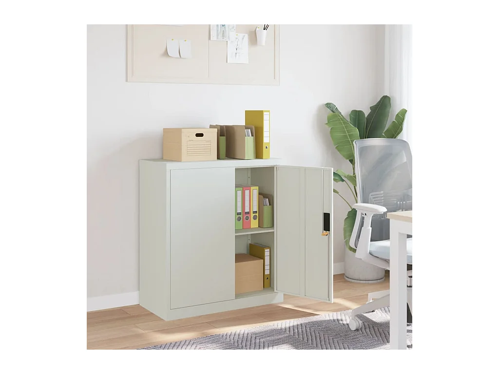 Classeur gris clair 79x40x90 cm acier