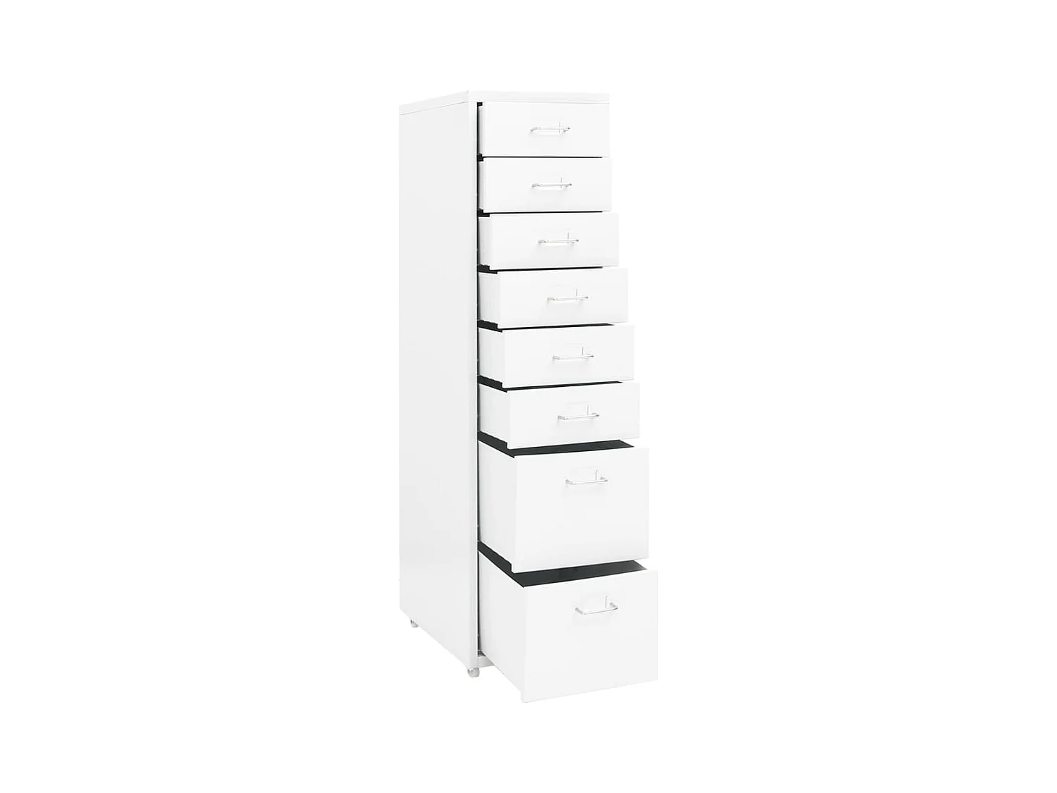 Classeur mobile Blanc 28x41x109 cm Métal