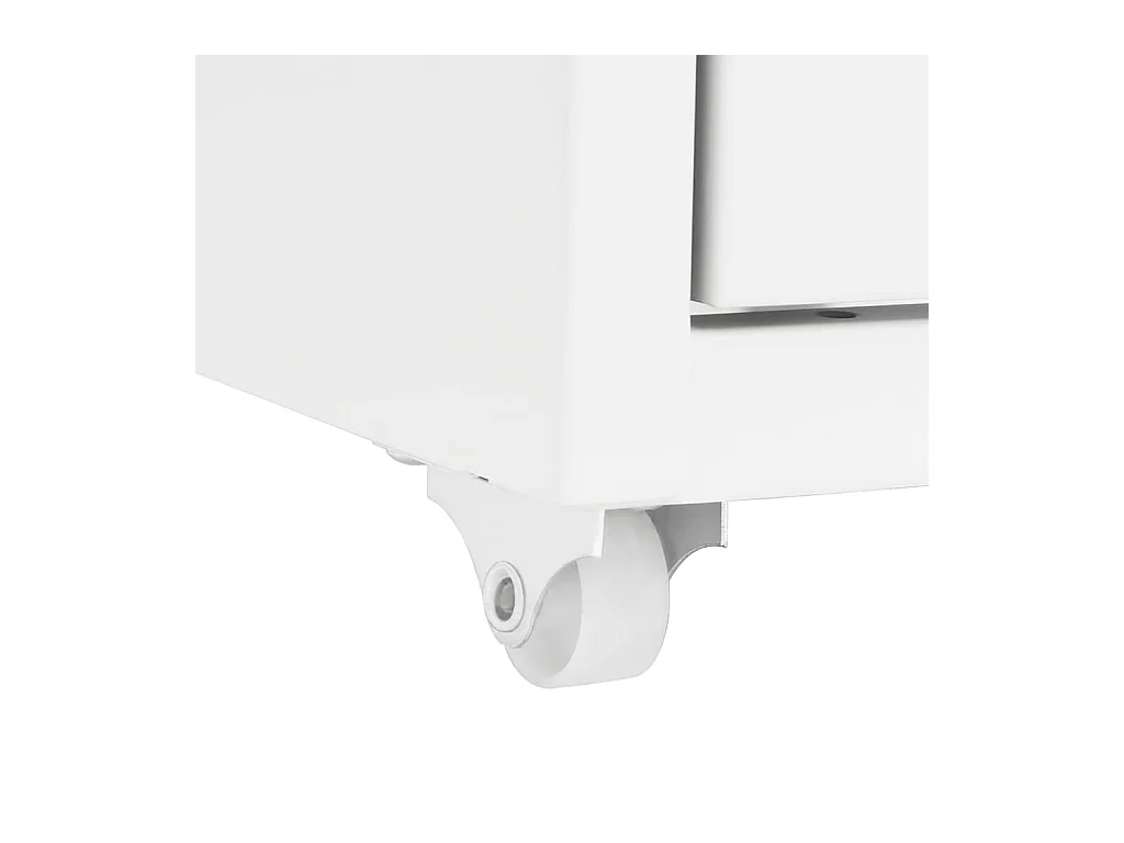 Classeur mobile Blanc 28x41x109 cm Métal