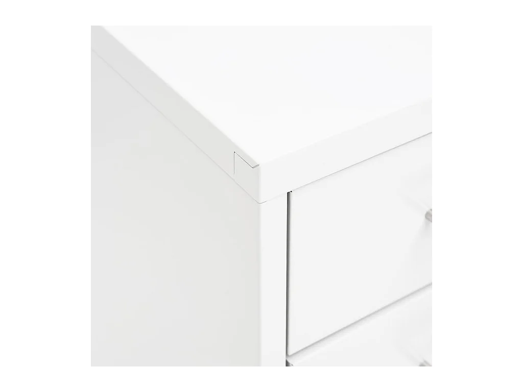 Classeur mobile Blanc 28x41x109 cm Métal