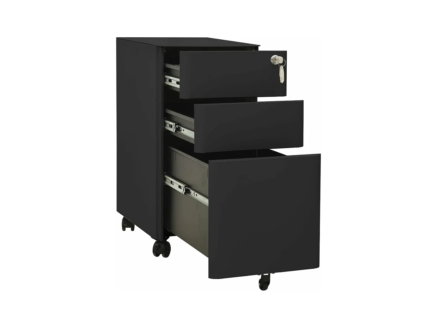 Mobiler Aktenschrank Anthrazit 30x45x59 cm Stahl
