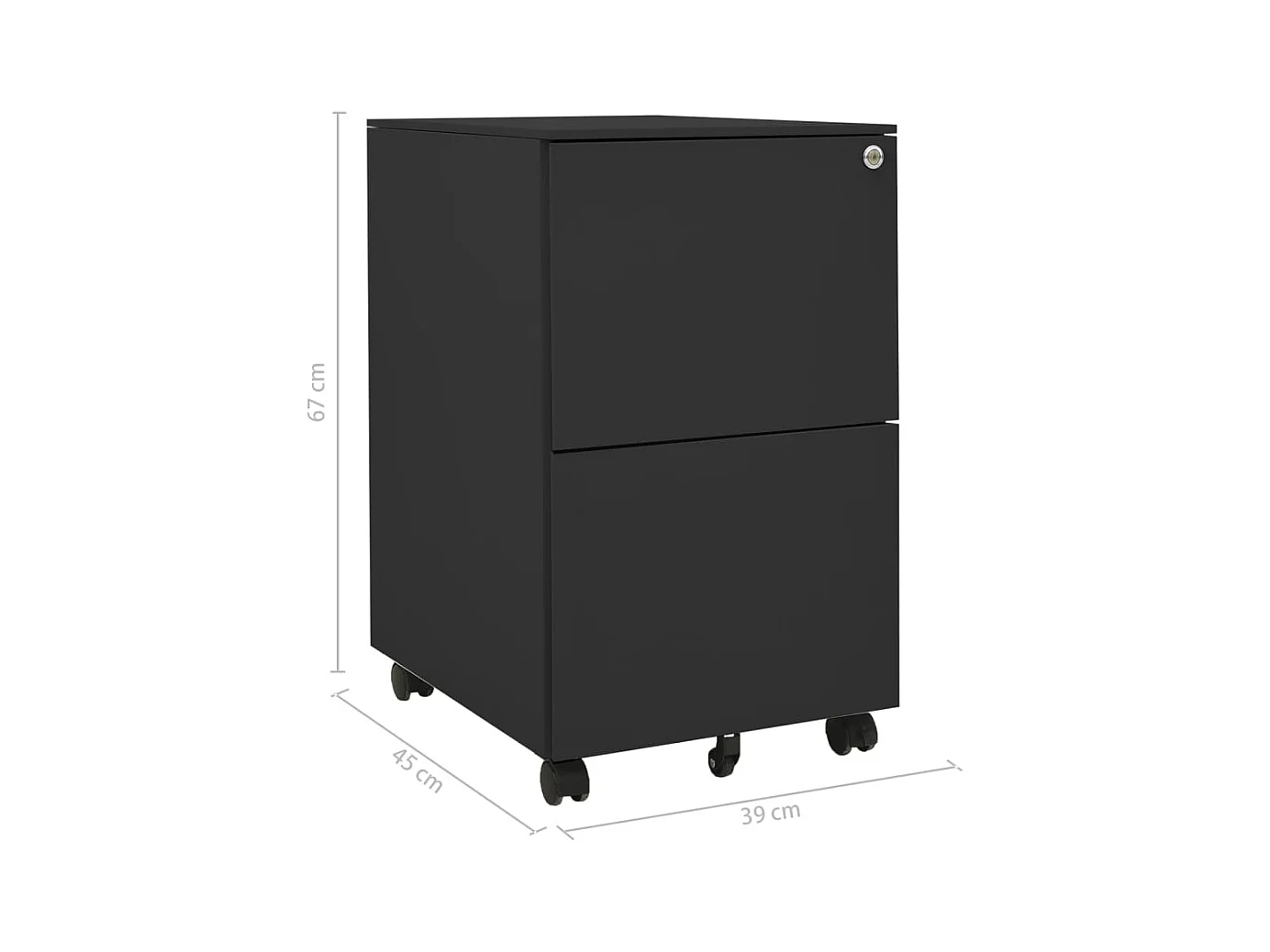 Mobiler Aktenschrank Anthrazit 39x45x67 cm Stahl