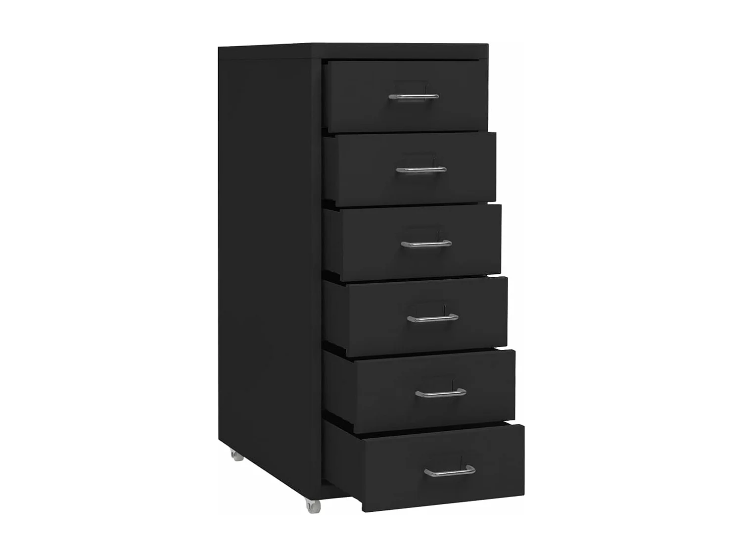 Schedario mobile Nero 28x41x69 cm Metallo