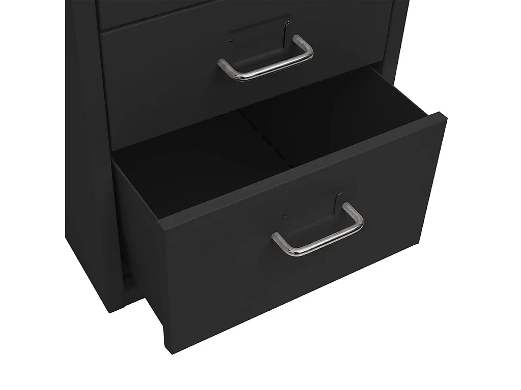 Schedario mobile Nero 28x41x69 cm Metallo