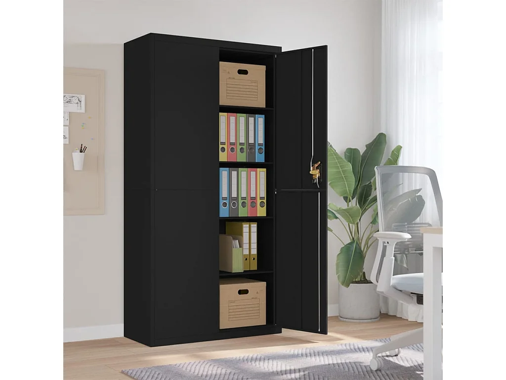 Classeur noir 90x40x180 cm acier
