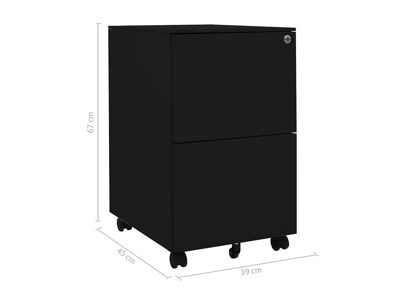Archivador móvil Negro 39x45x67 cm Acero