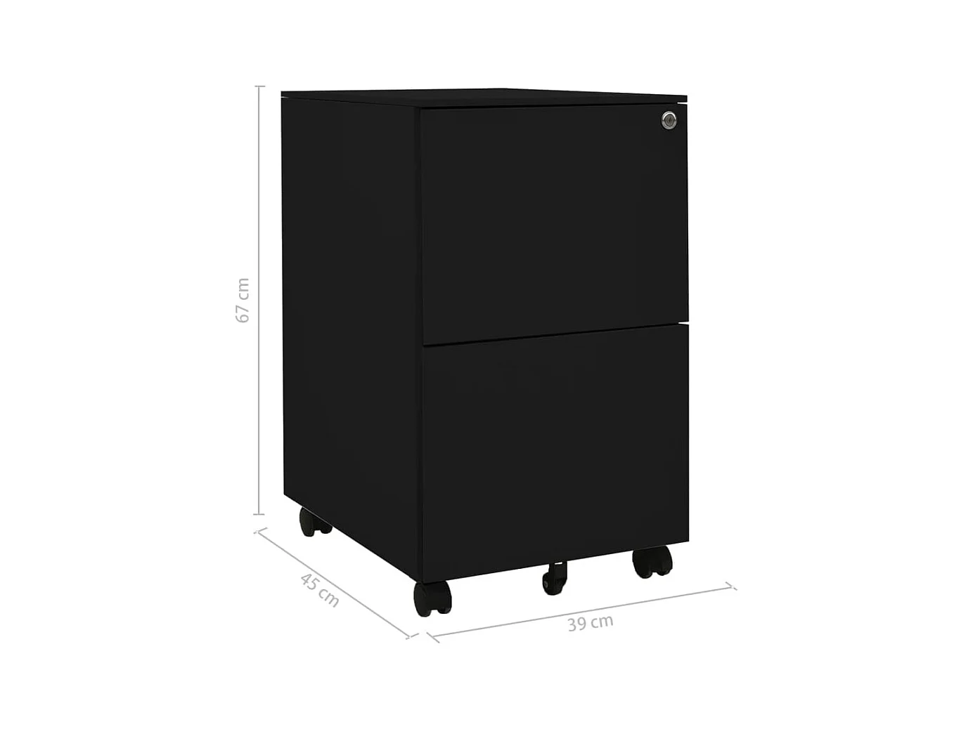 Classeur mobile Noir 39x45x67 cm Acier