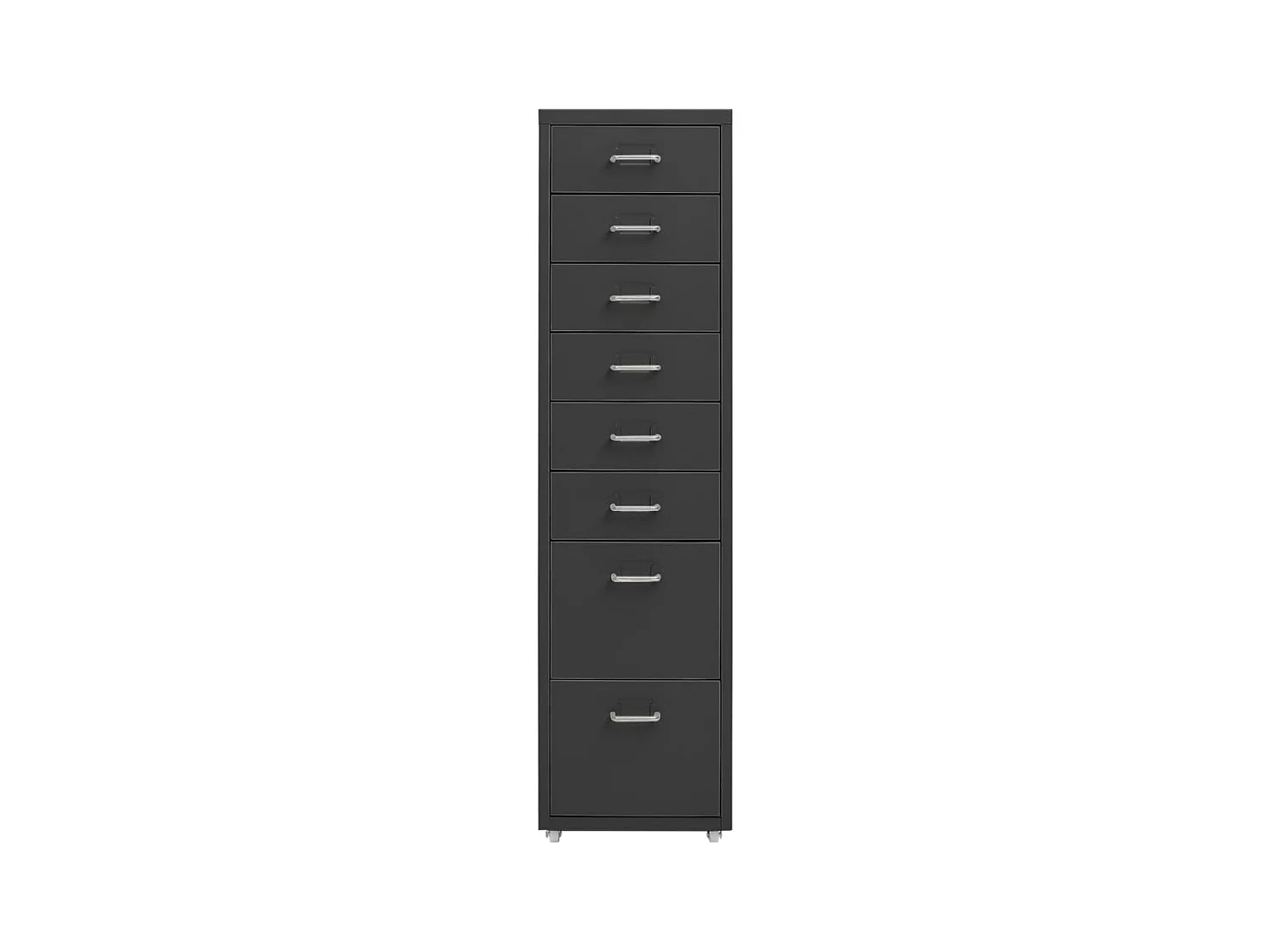 Mobiler Aktenschrank Anthrazit 28x41x109 cm Metall