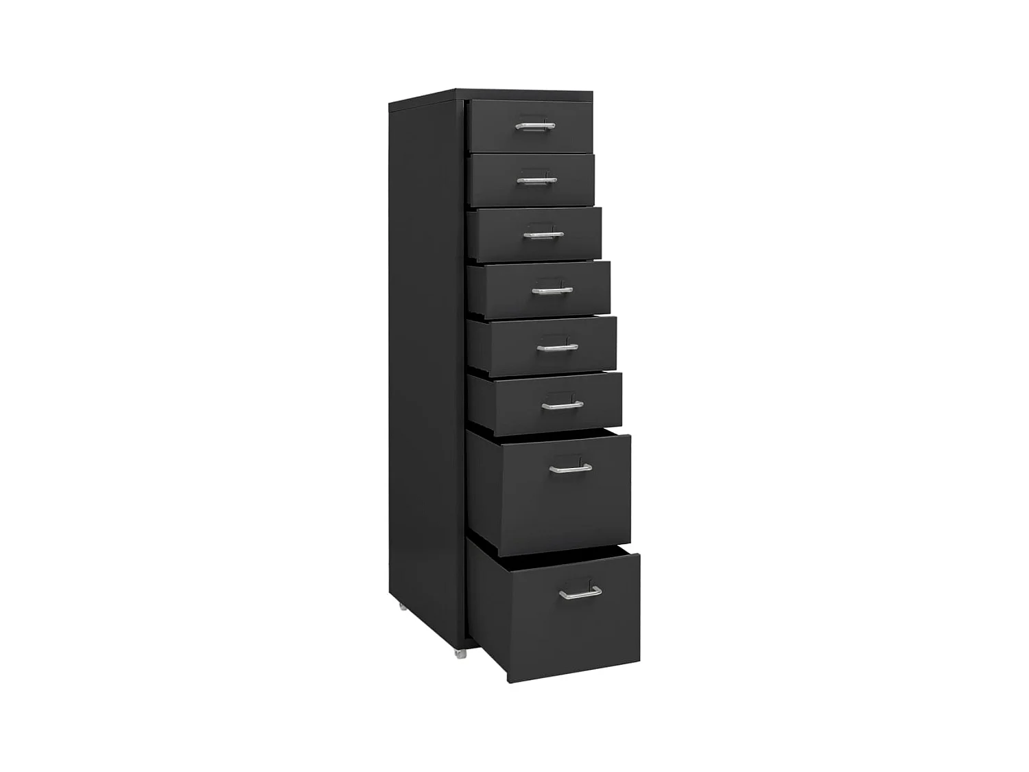 Mobiler Aktenschrank Anthrazit 28x41x109 cm Metall