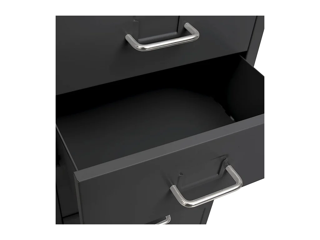 Mobiler Aktenschrank Anthrazit 28x41x109 cm Metall