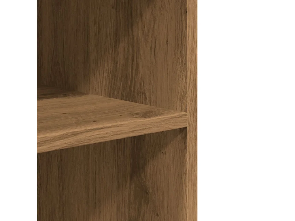 Beistelltisch mit Rollen aus handgefertigtem Eichenholzwerkstoff