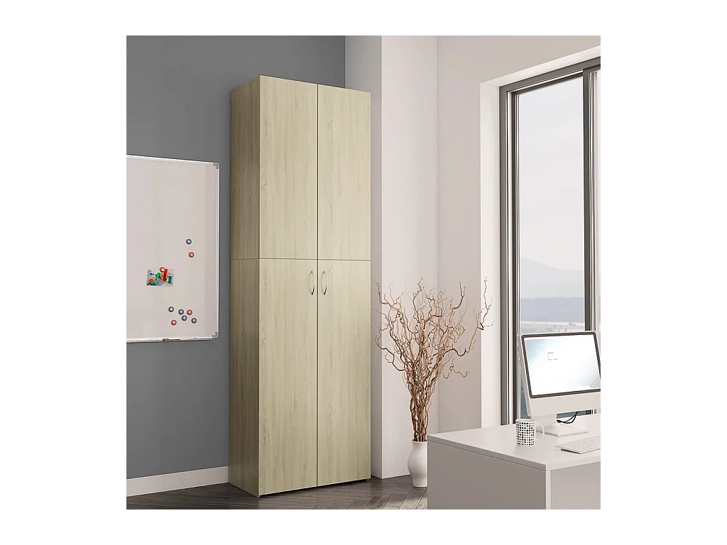 Mueble de oficina roble Sonoma 60x32x190 cm Madera contrachapada