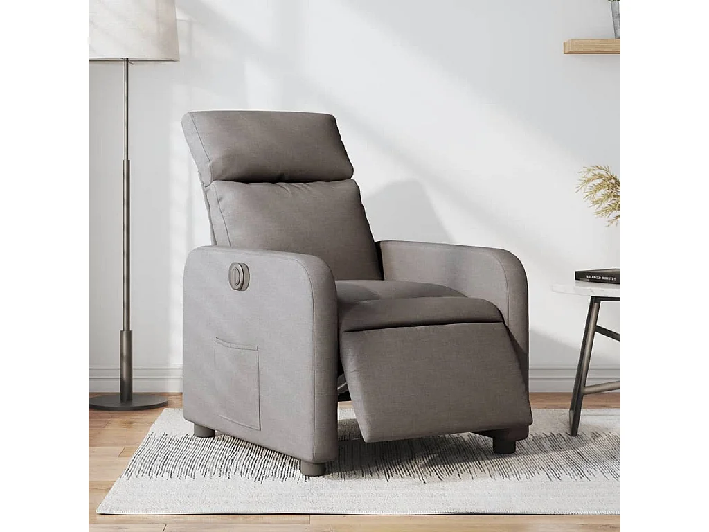 Fauteuil inclinable électrique Taupe Tissu