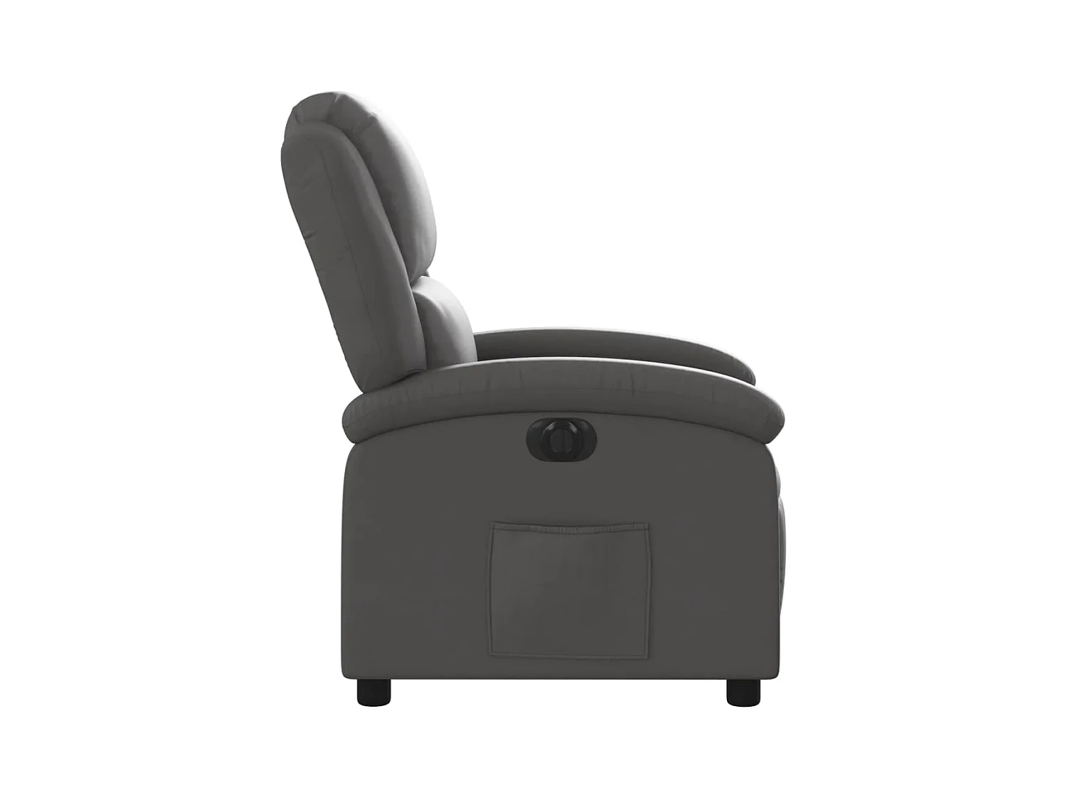 Fauteuil inclinable électrique gris cuir véritable