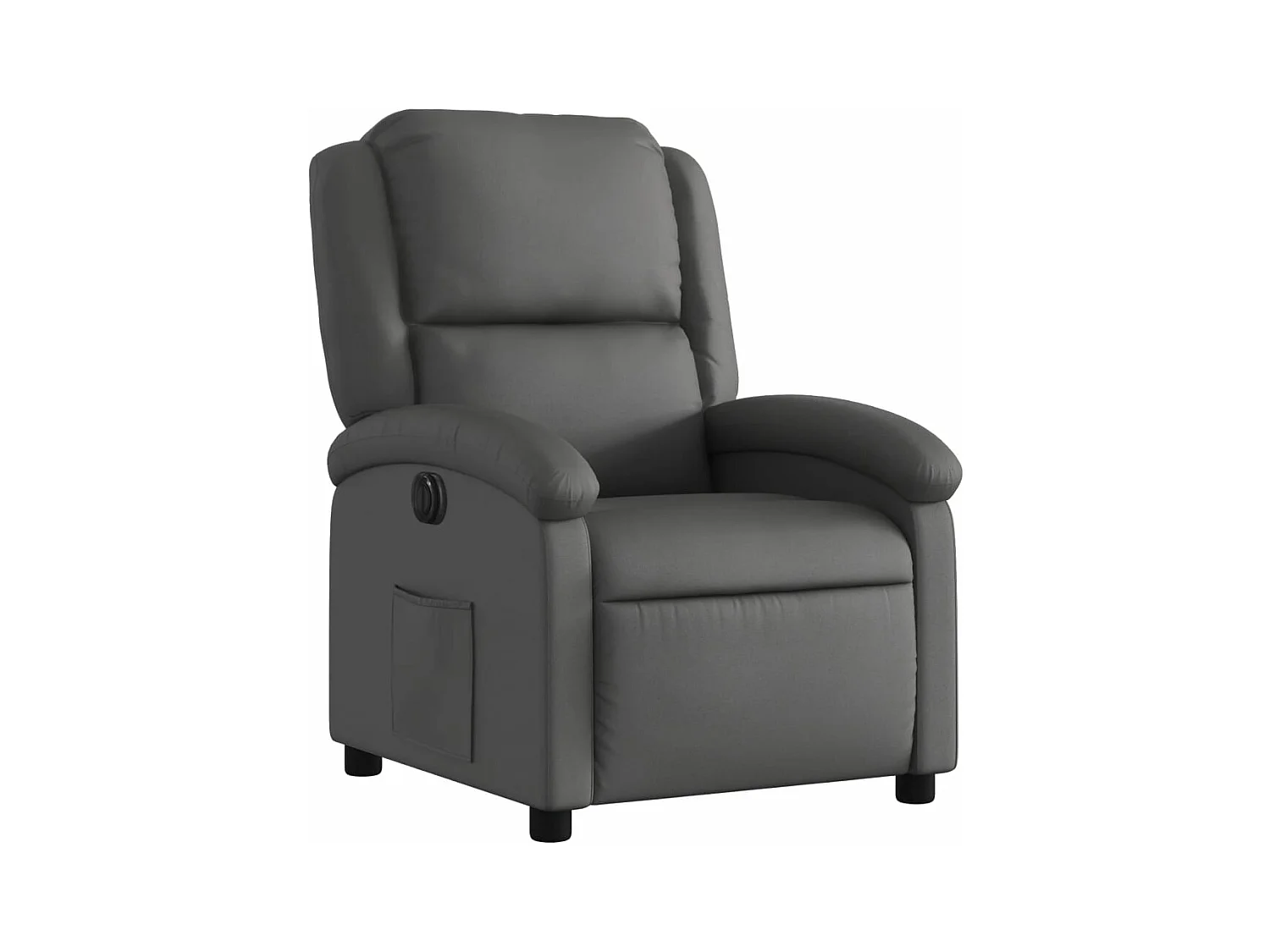 Fauteuil inclinable électrique gris cuir véritable
