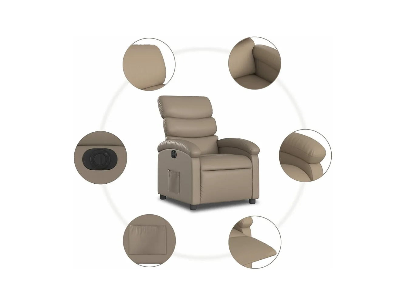Fauteuil inclinable électrique Cappuccino Similicuir
