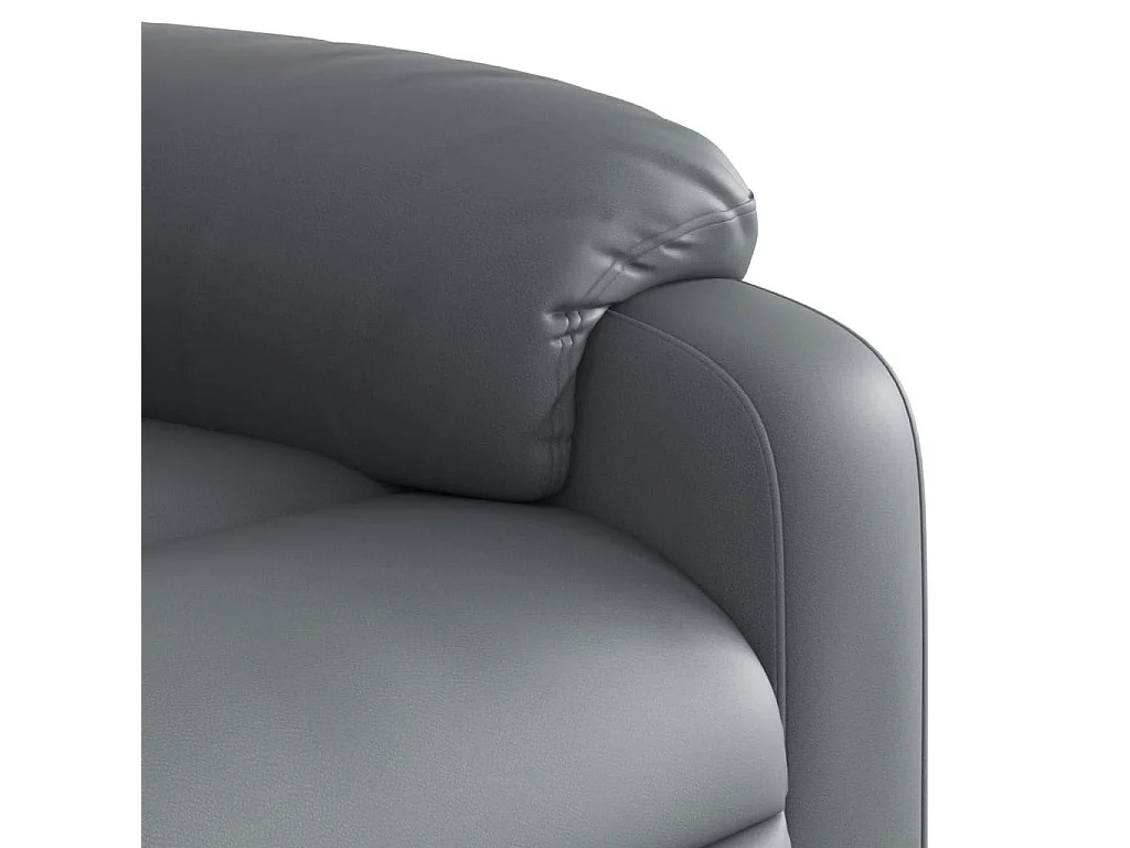 Sillón reclinable de cuero sintético gris