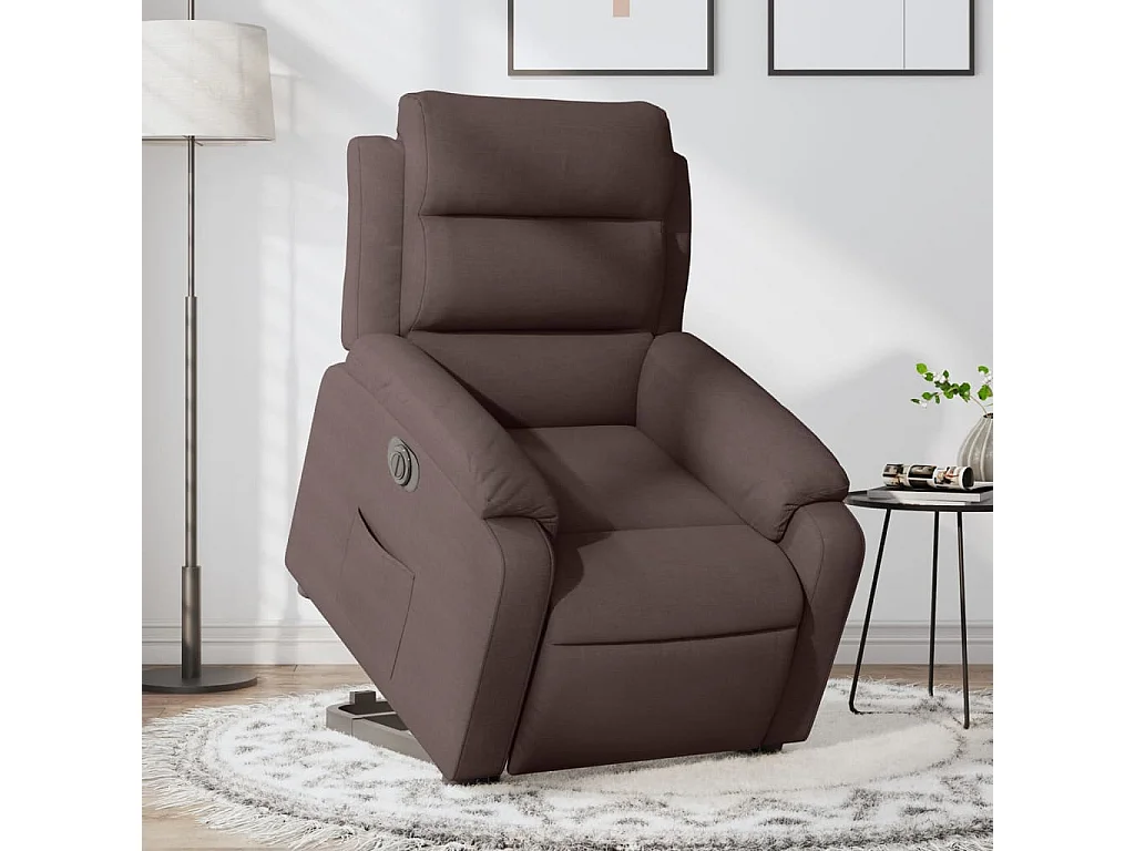 Fauteuil inclinable électrique marron foncé tissu