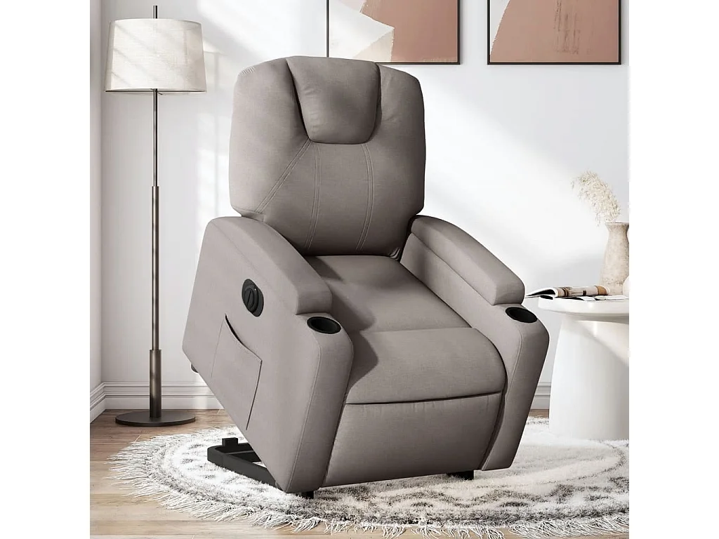 Fauteuil inclinable électrique taupe tissu