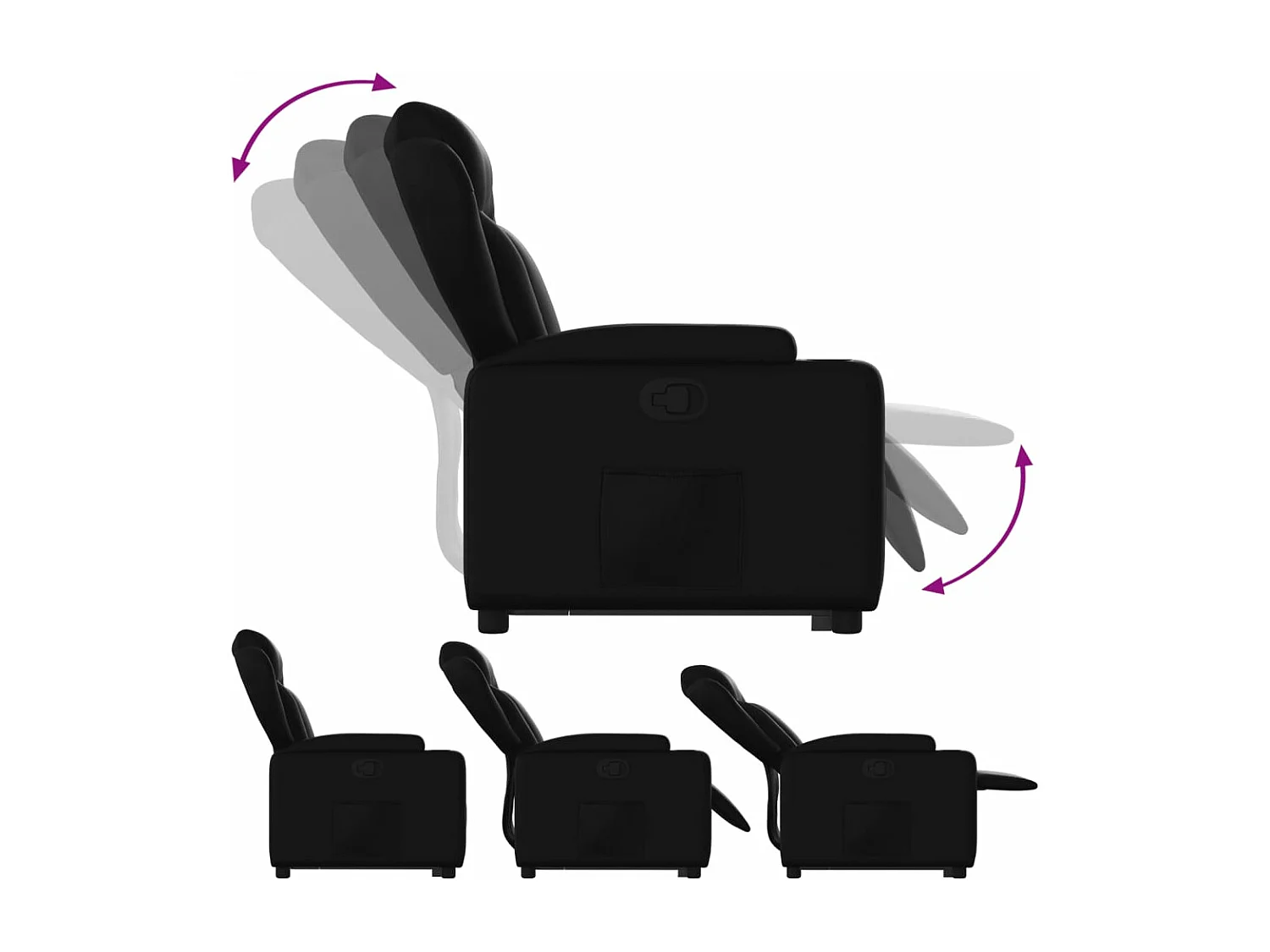 Fauteuil inclinable Noir Similicuir