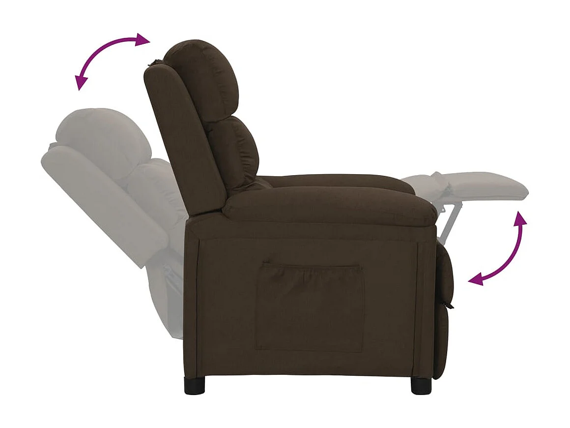 Fauteuil inclinable Marron foncé Tissu